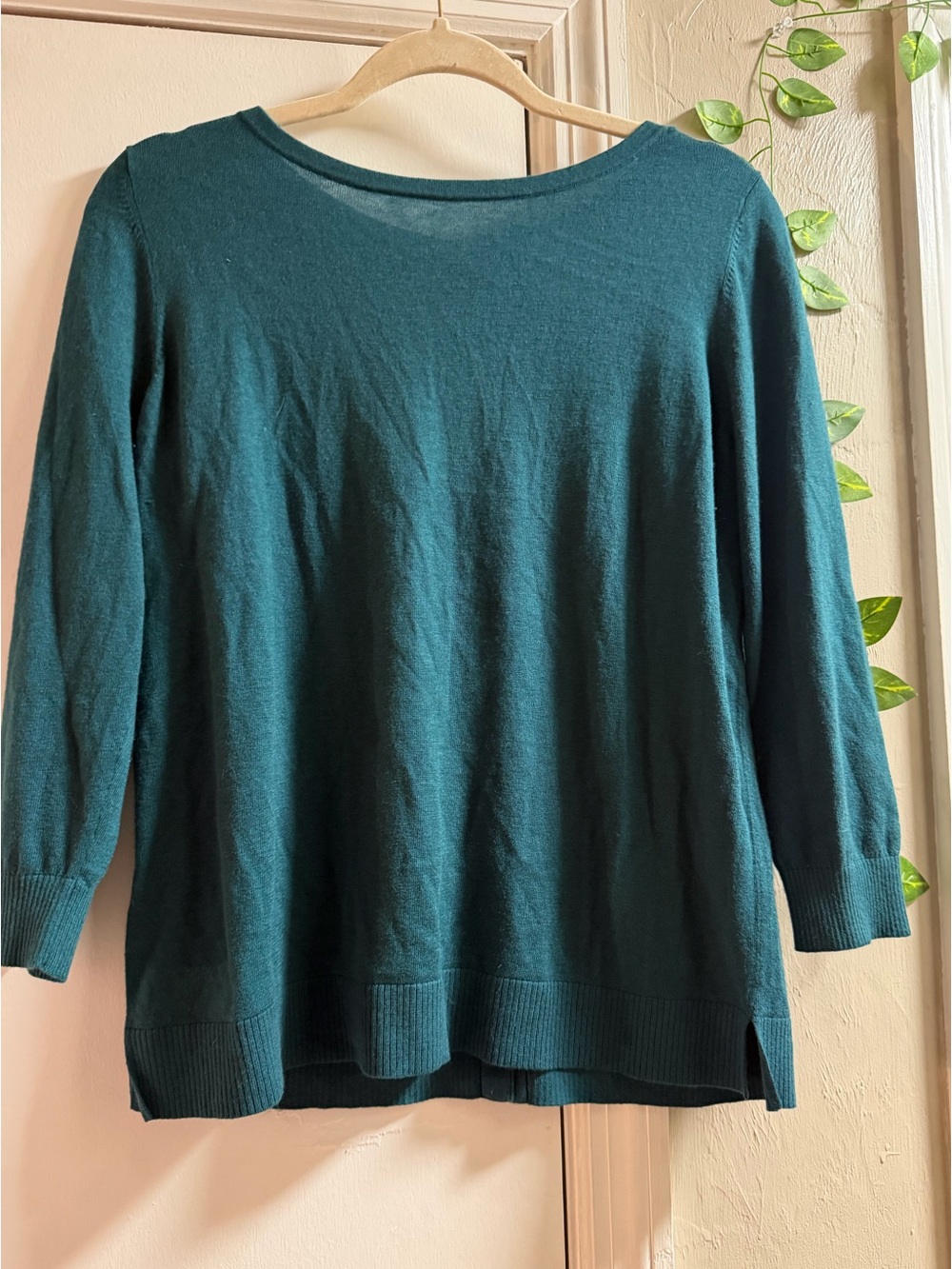 Teal Long Sleeve Knit Sweater - L